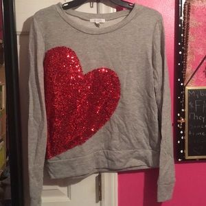 Grey crew neck sweatshirt